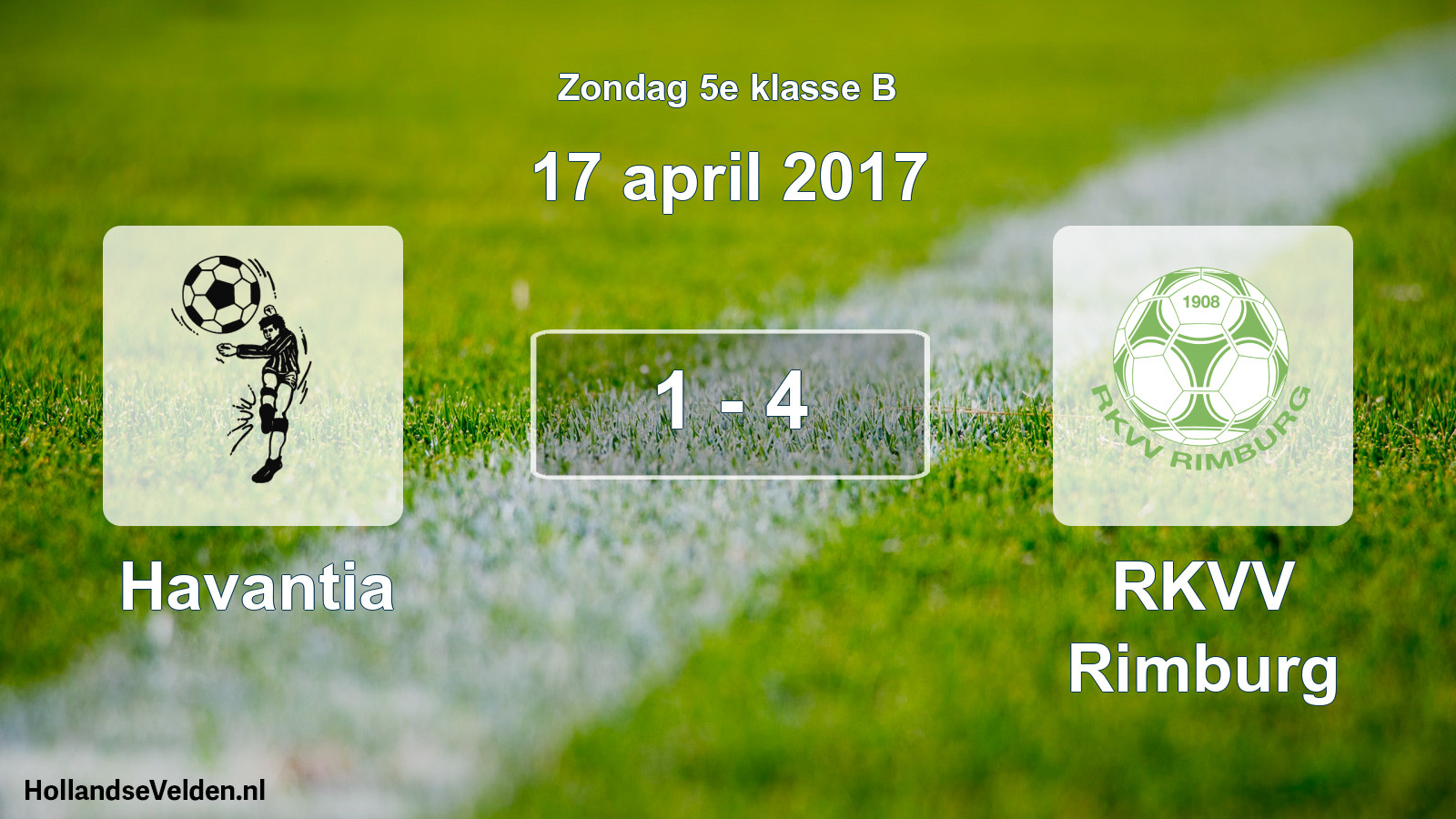 Total number of matches played: Havantia - RKVV Rimburg 1 - 4 (17 April 2017)