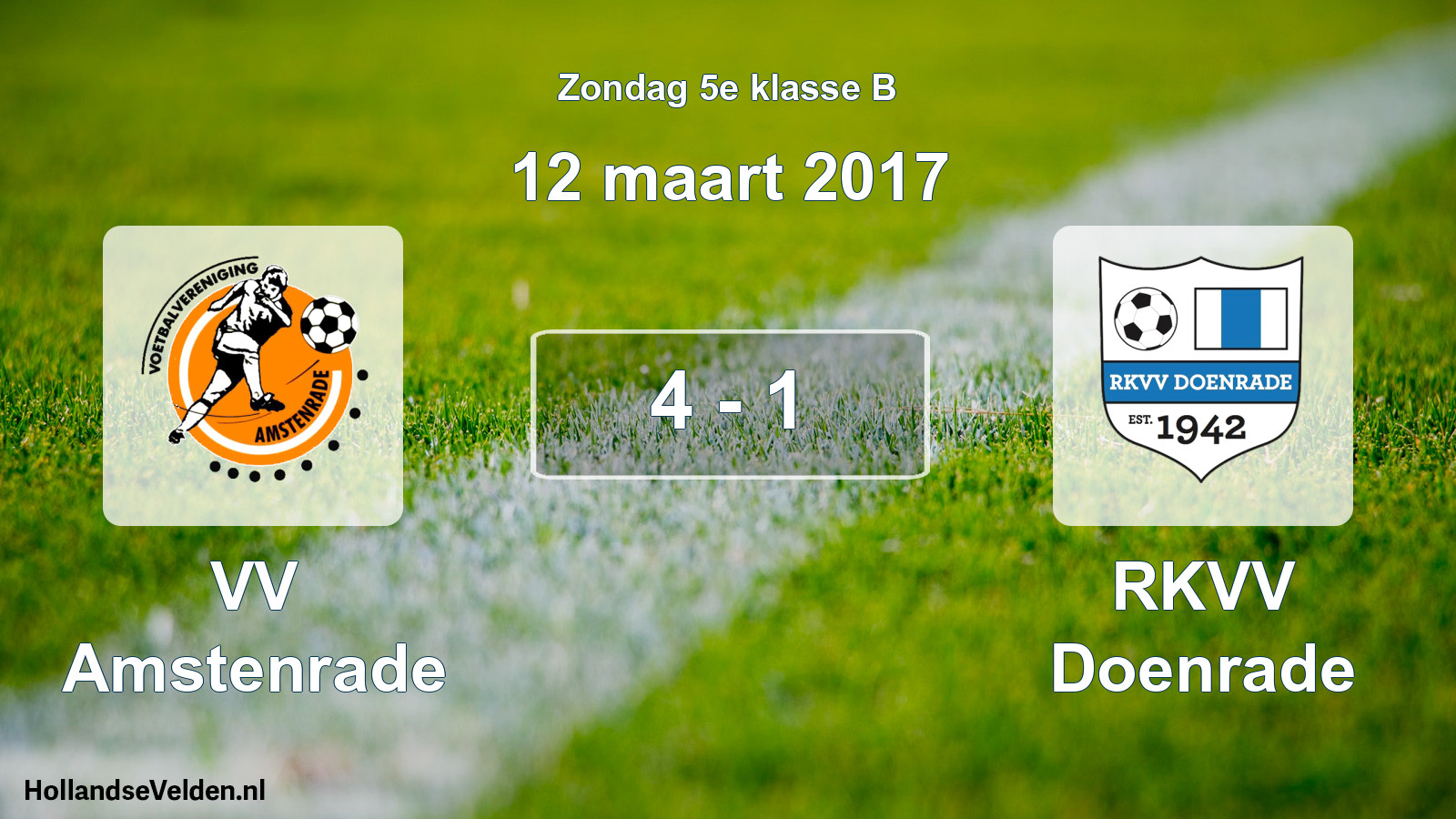 Total number of matches played: VV Amstenrade - RKVV Doenrade 4 - 1 (12 March 2017)