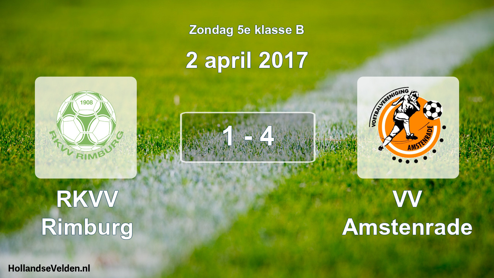 Total number of matches played: RKVV Rimburg - VV Amstenrade 1 - 4 (2 April 2017)