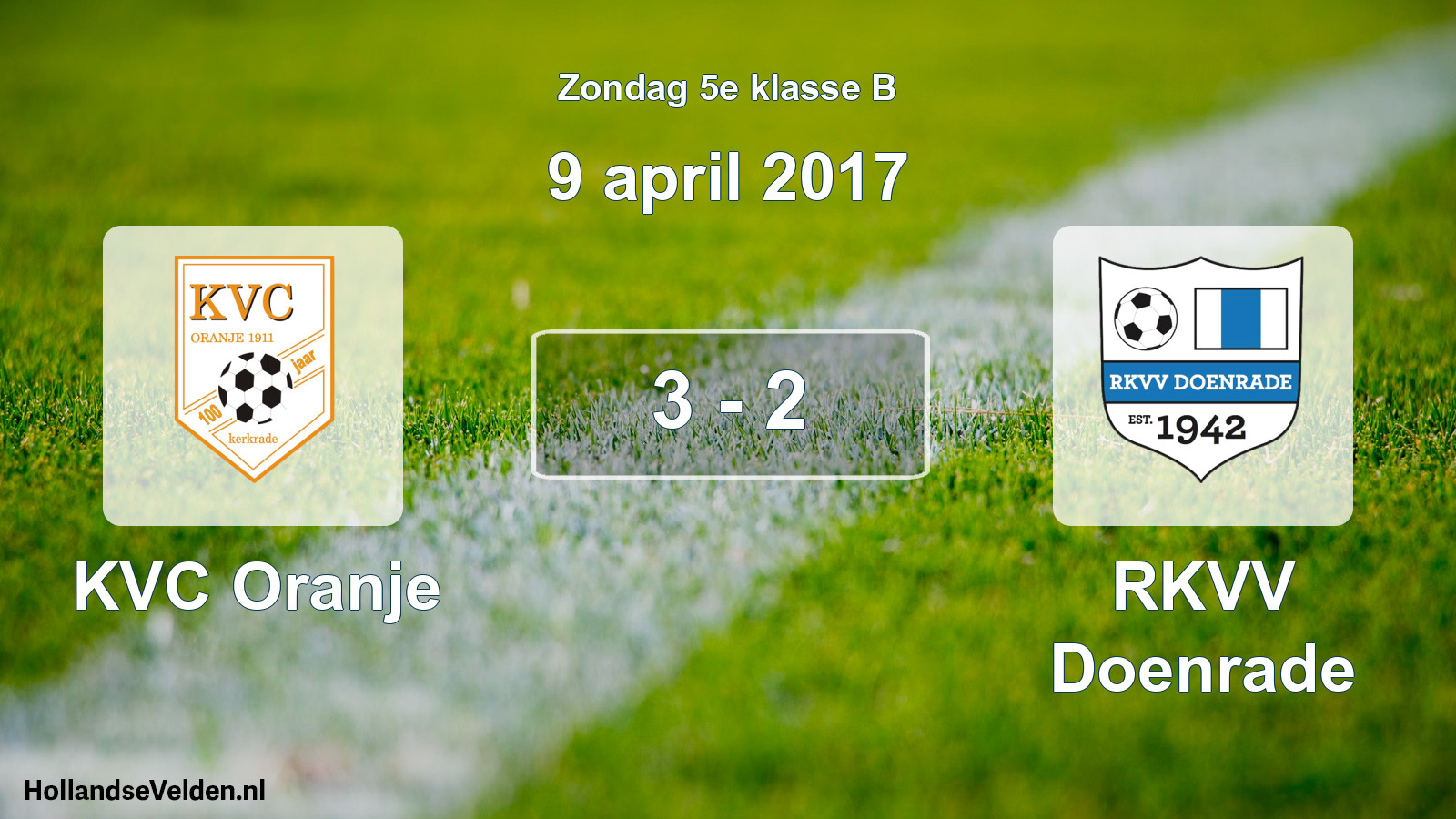 Total number of matches played: KVC Oranje - RKVV Doenrade 3 - 2 (9 April 2017)