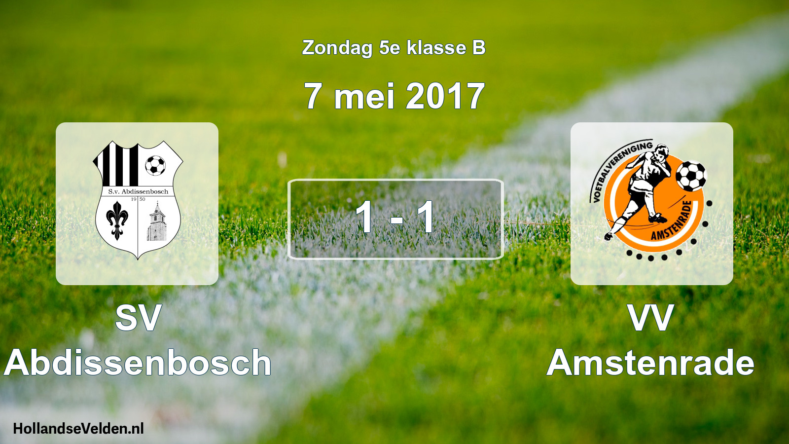Total number of matches played: SV Abdissenbosch - VV Amstenrade 1 - 1 (7 May 2017)