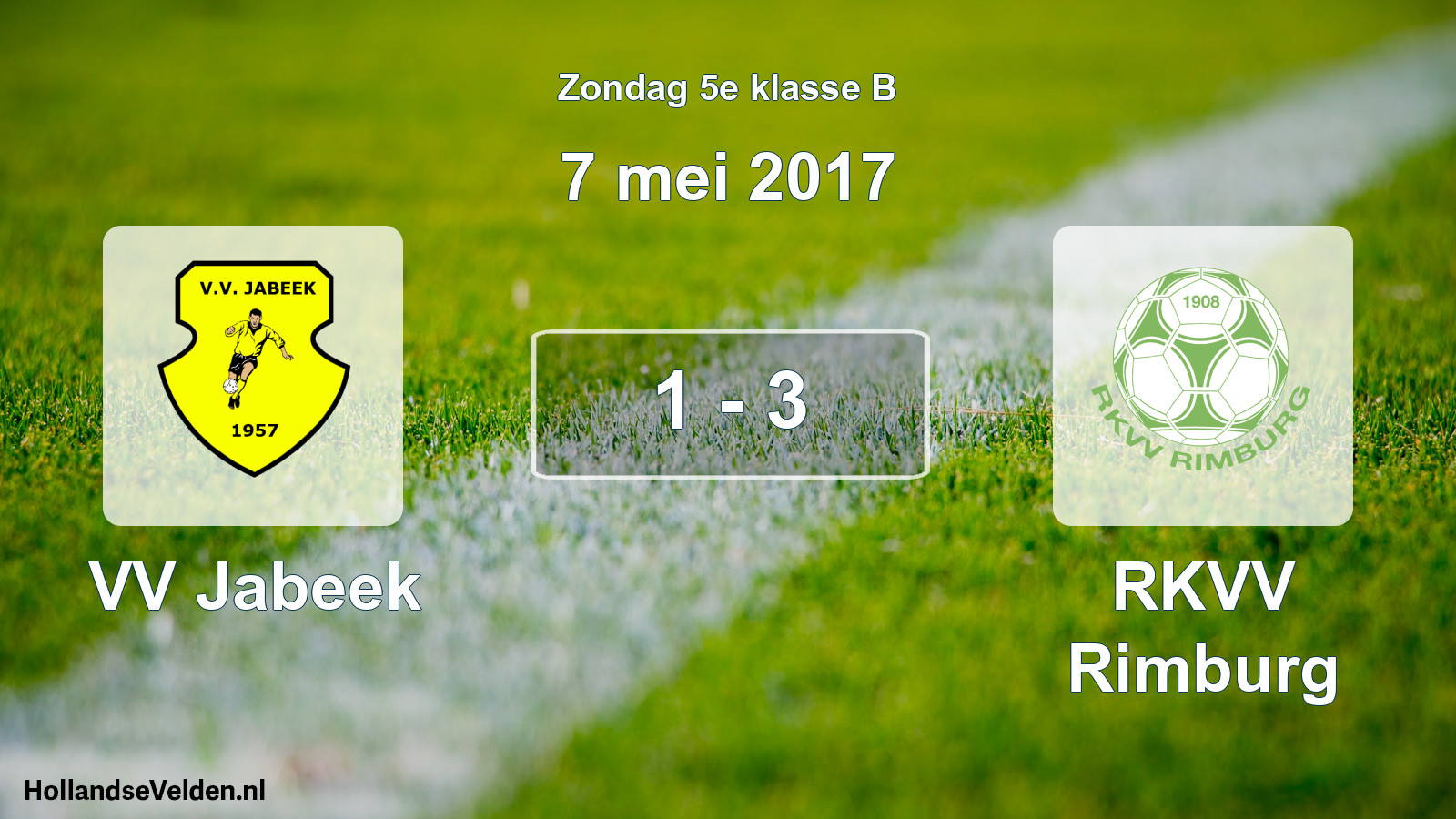 Total number of matches played: VV Jabeek - RKVV Rimburg 1 - 3 (7 May 2017)