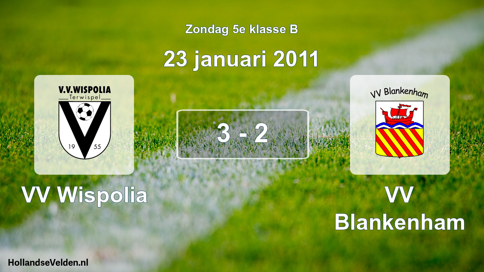 Total number of matches played: VV Wispolia - VV Blankenham 3 - 2 (23 January 2011)