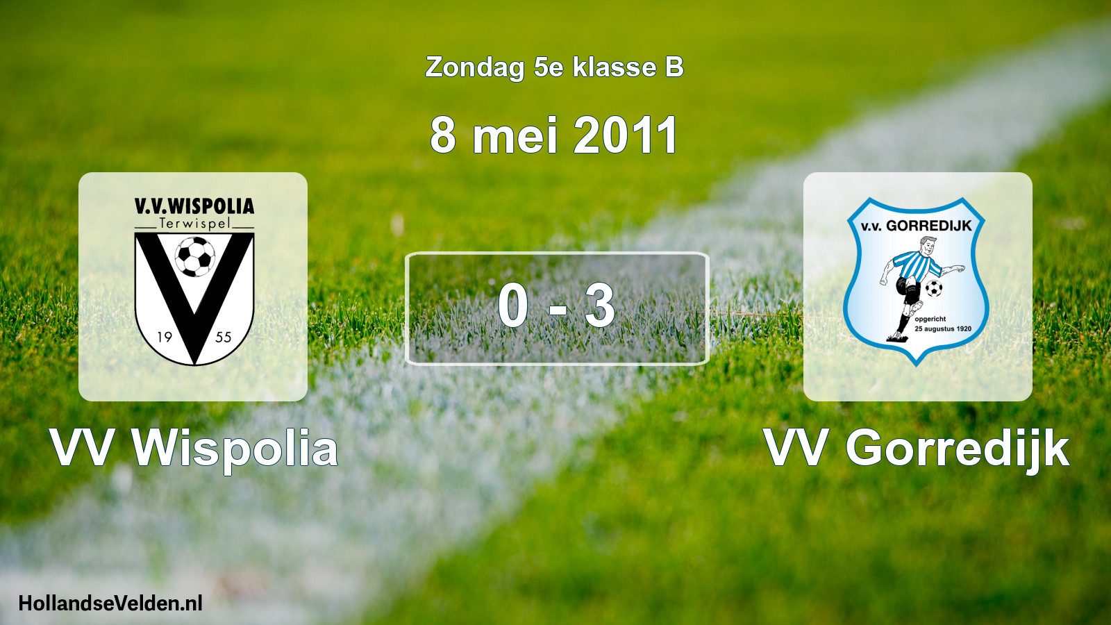 Total number of matches played: VV Wispolia - VV Gorredijk 0 - 3 (8 May 2011)