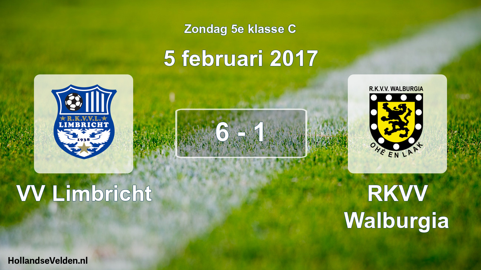 Total number of matches played: VV Limbricht - RKVV Walburgia 6 - 1 (5 February 2017)