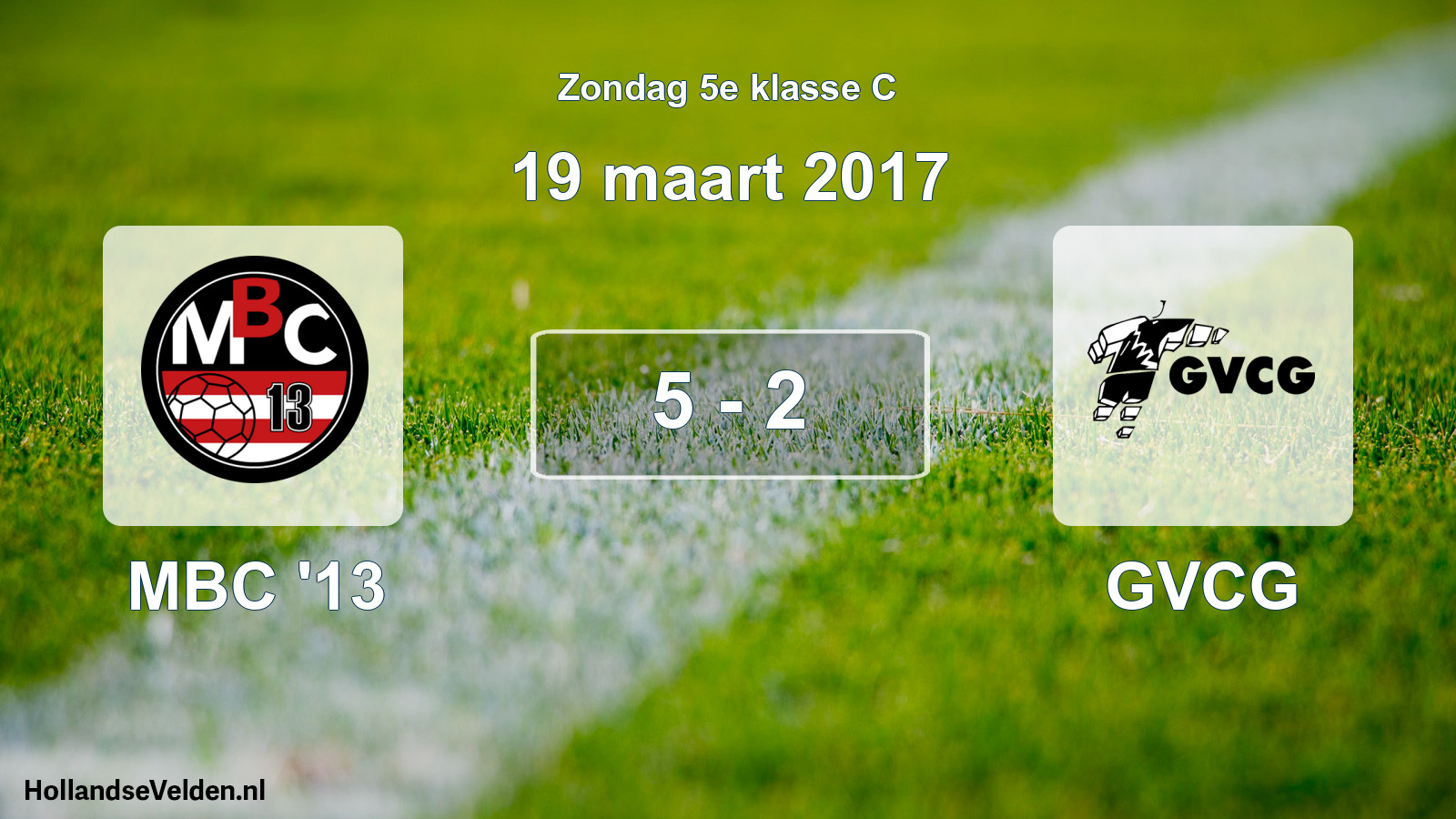 Total number of matches played: MBC '13 - GVCG 5 - 2 (19 March 2017)