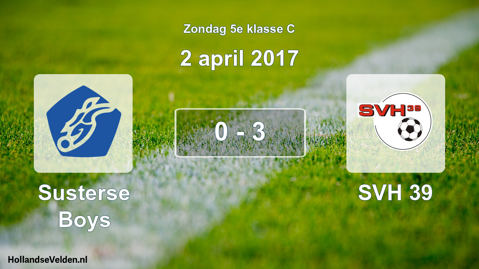 Total number of matches played: Susterse Boys - SVH 39 0 - 3 (2 April 2017)