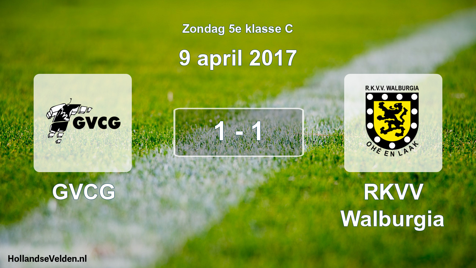 Total number of matches played: GVCG - RKVV Walburgia 1 - 1 (9 April 2017)