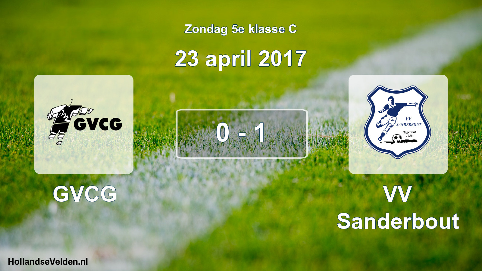 Total number of matches played: GVCG - VV Sanderbout 0 - 1 (23 April 2017)