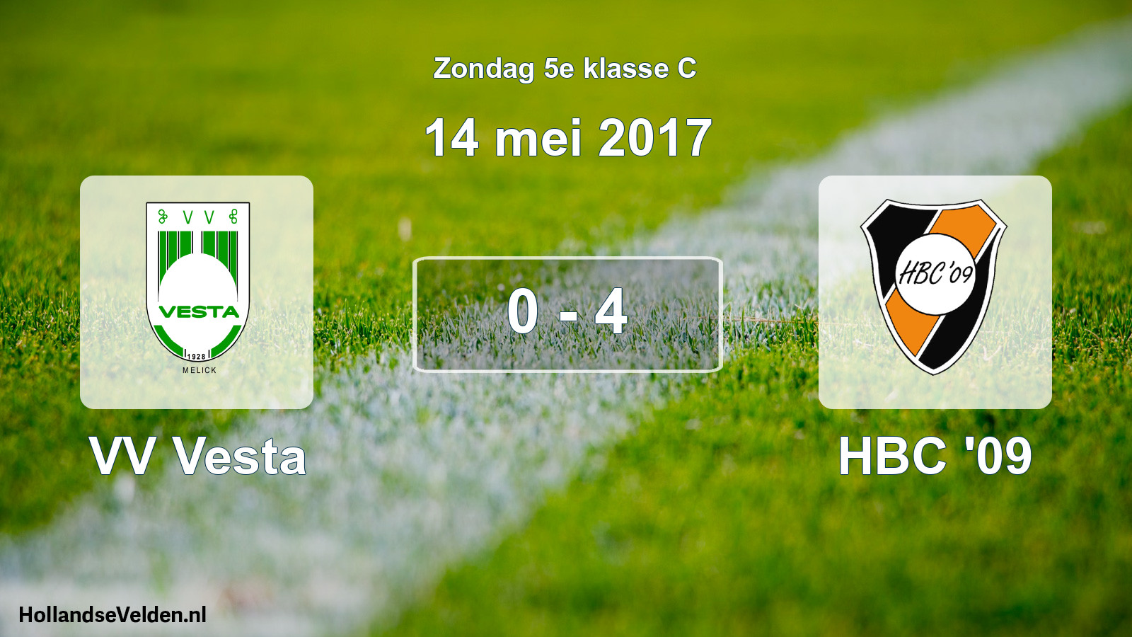 Total number of matches played: VV Vesta - HBC '09 0 - 4 (14 May 2017)