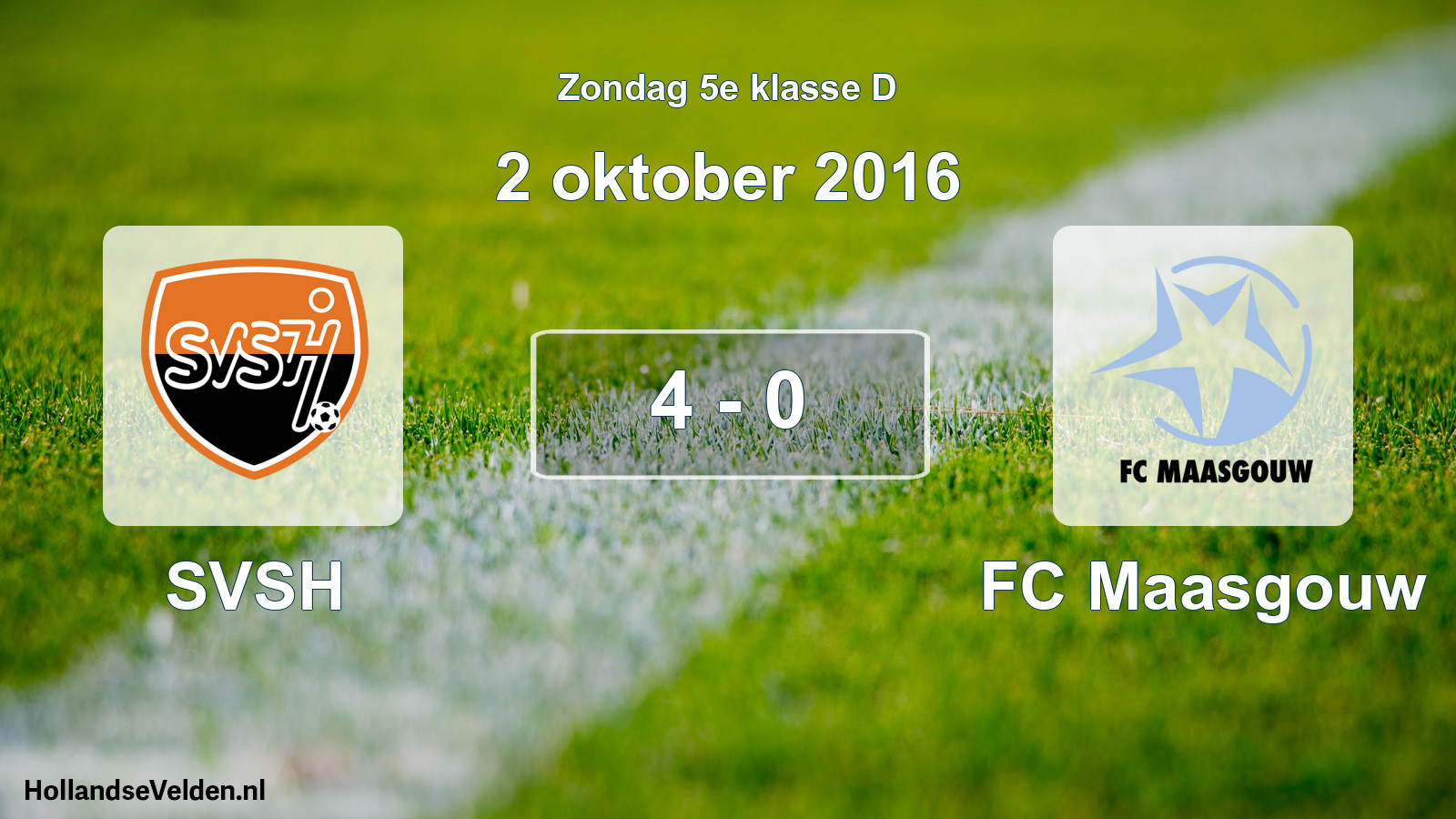 Total number of matches played: SVSH - FC Maasgouw 4 - 0 (2 October 2016)