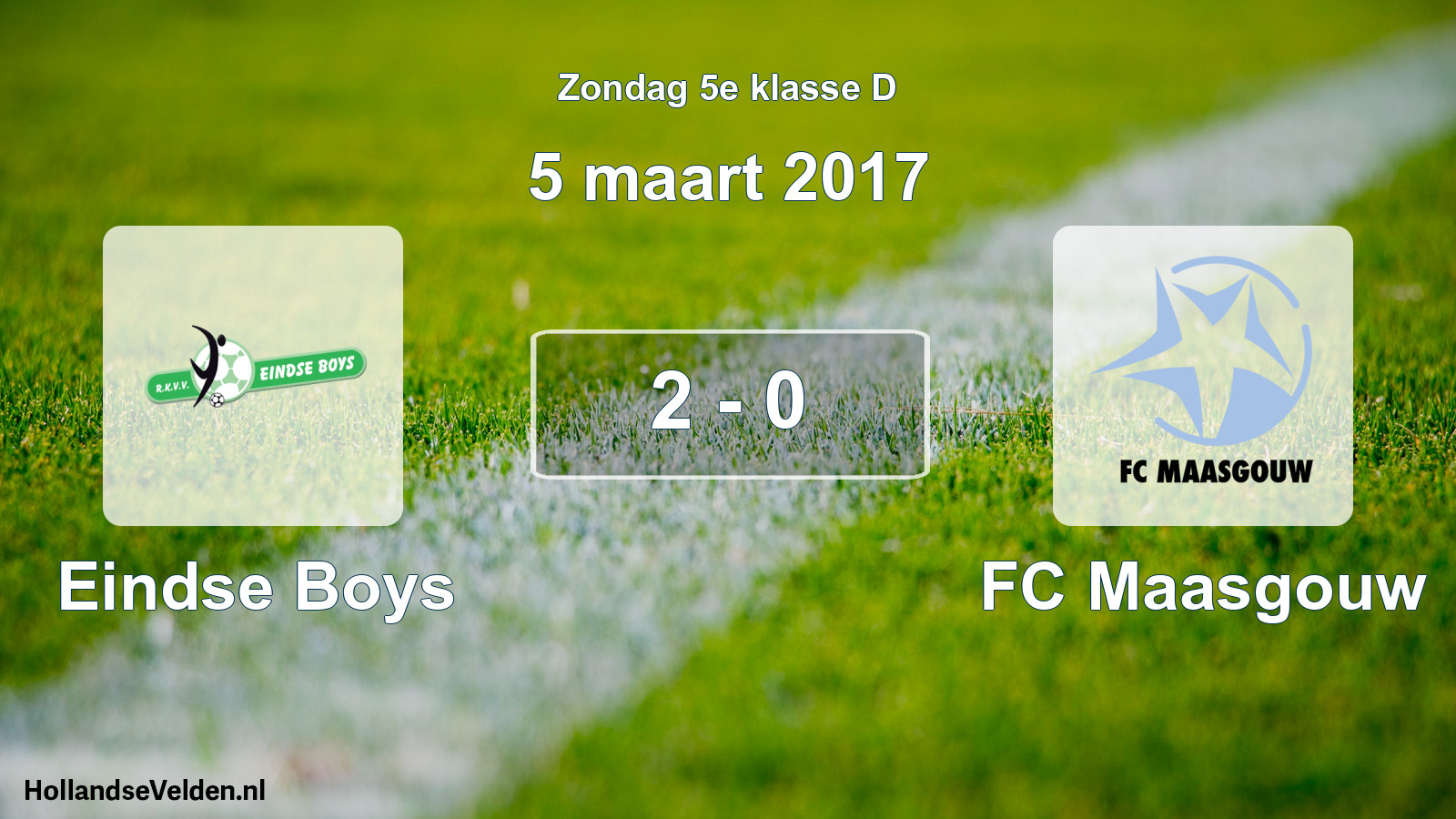 Total number of matches played: Eindse Boys - FC Maasgouw 2 - 0 (5 March 2017)