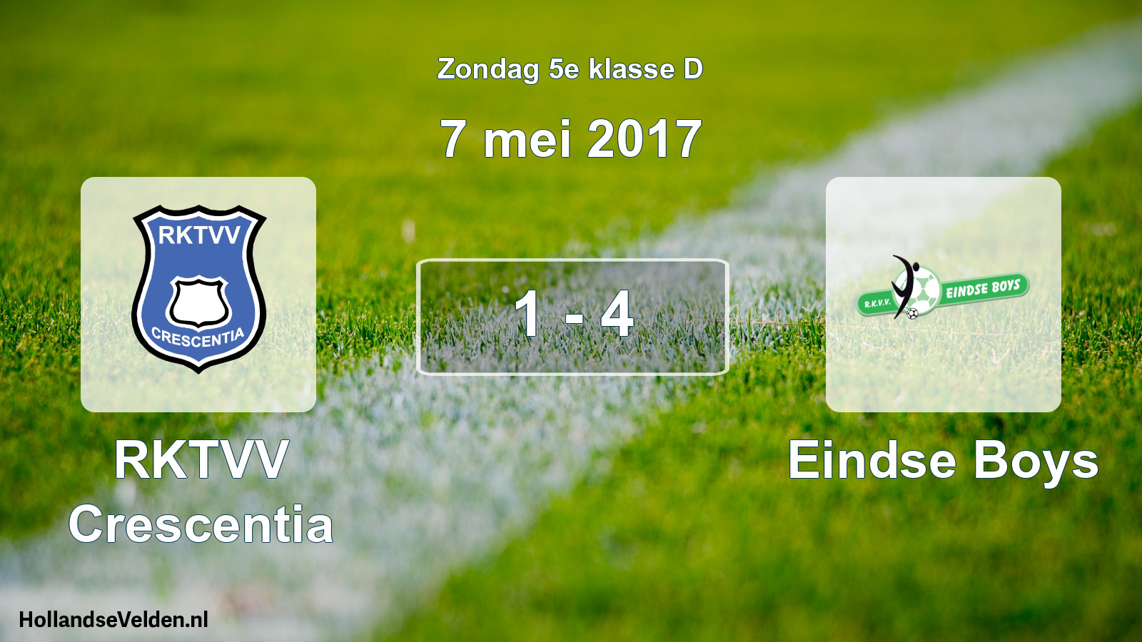Total number of matches played: RKTVV Crescentia - Eindse Boys 1 - 4 (7 May 2017)