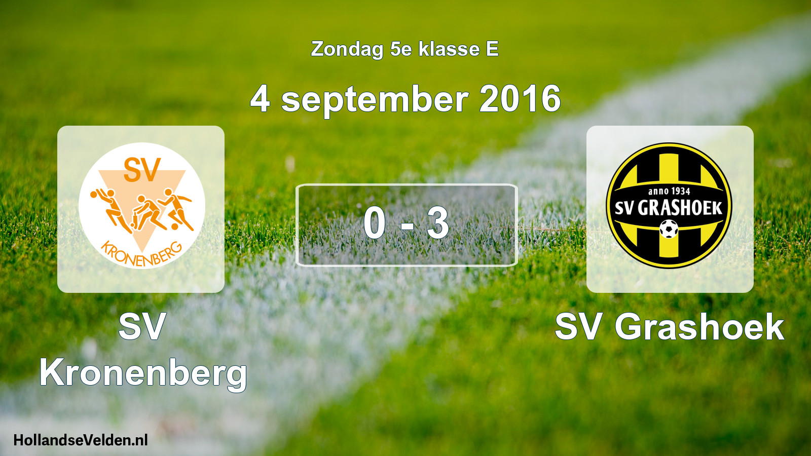 Total number of matches played: SV Kronenberg - SV Grashoek 0 - 3 (4 September 2016)