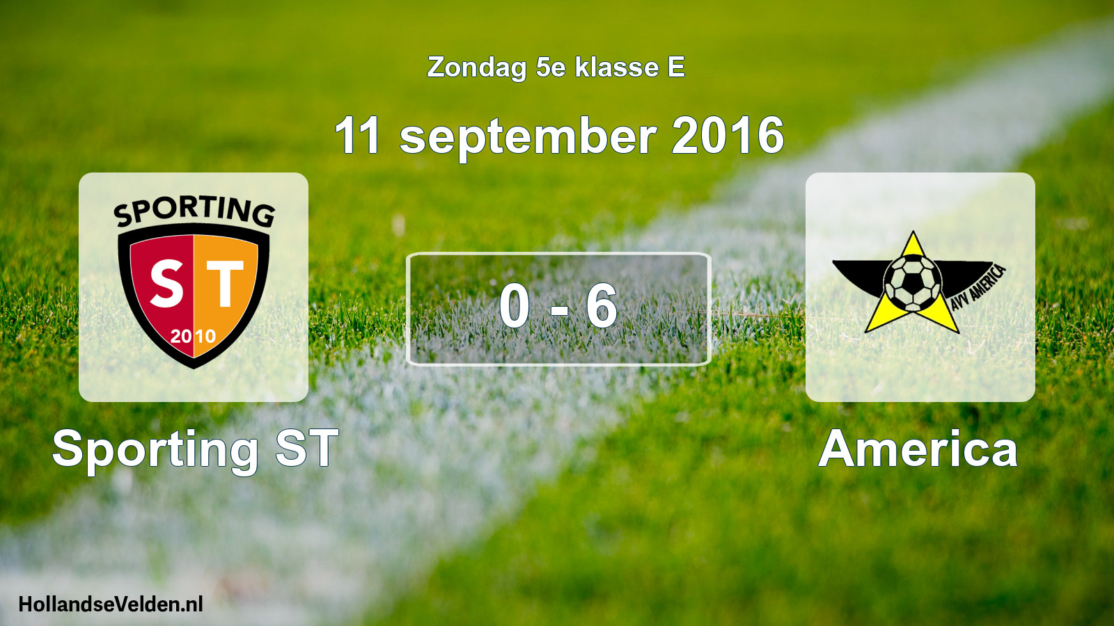 Total number of matches played: Sporting ST - America 0 - 6 (11 September 2016)