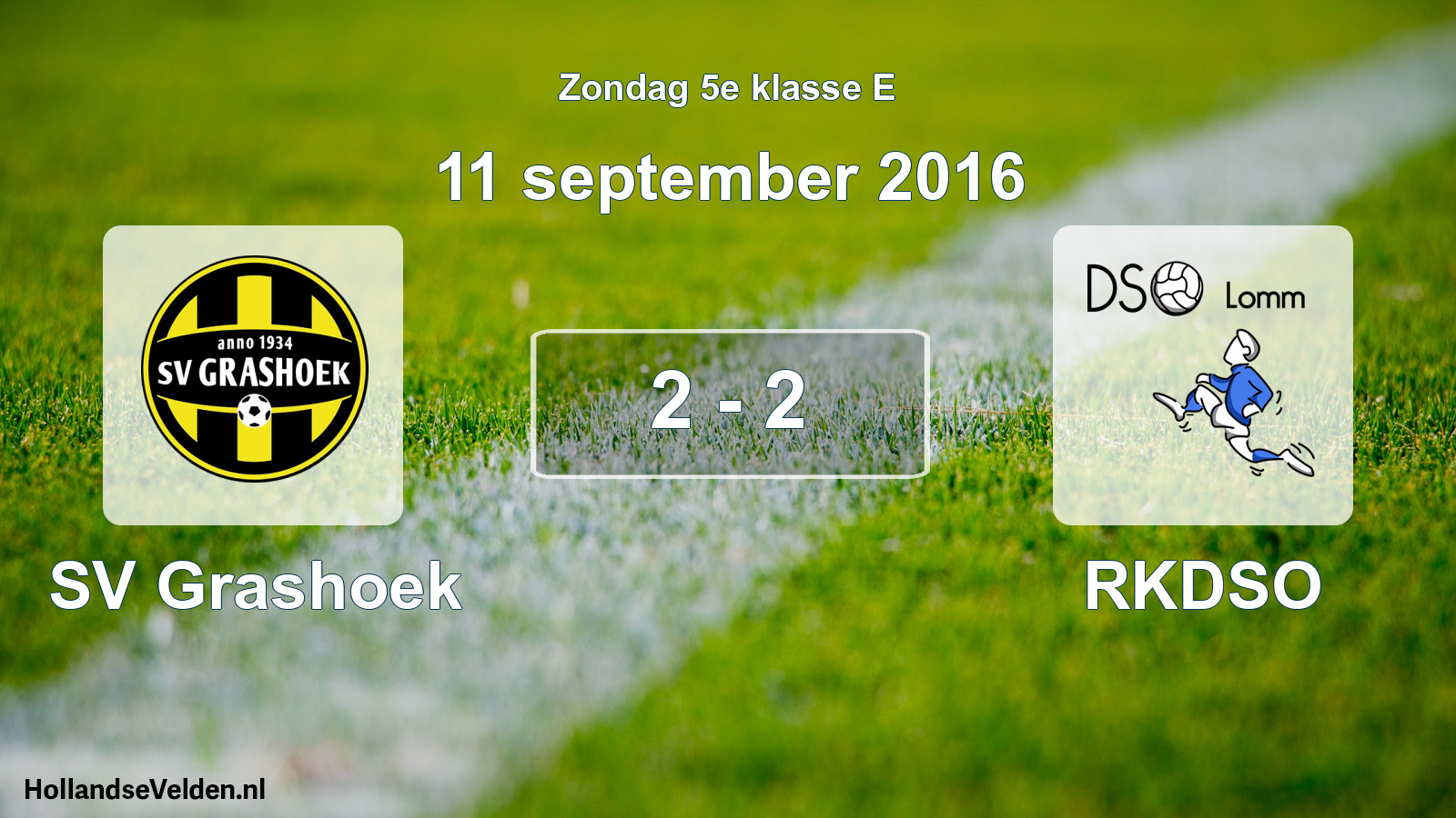 Total number of matches played: SV Grashoek - RKDSO 2 - 2 (11 September 2016)