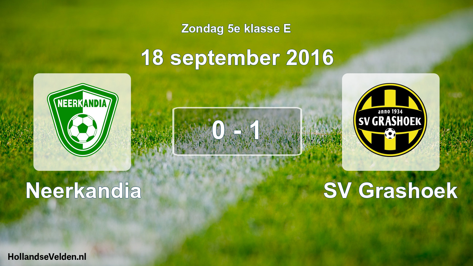 Total number of matches played: Neerkandia - SV Grashoek 0 - 1 (18 September 2016)