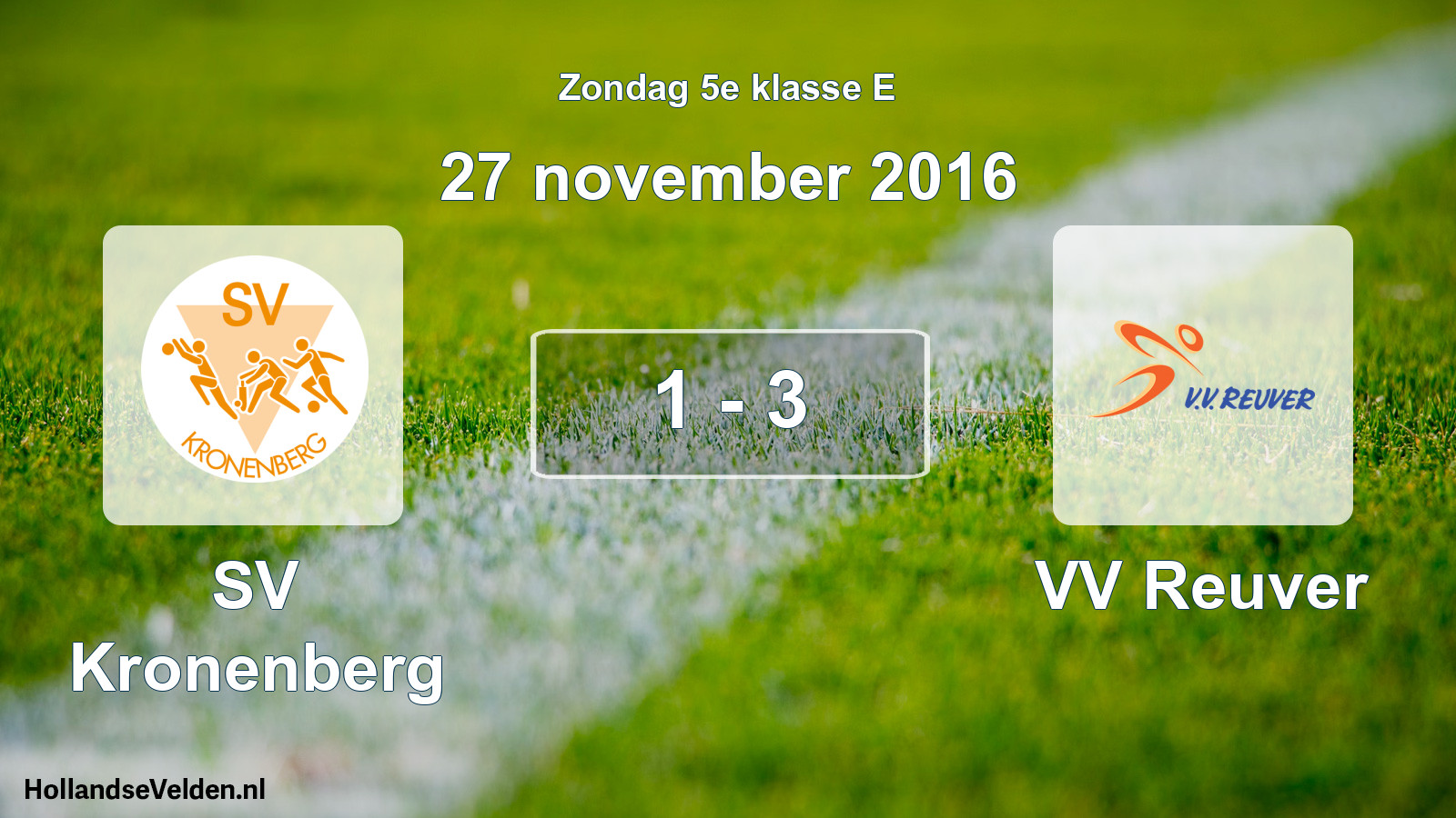 Total number of matches played: SV Kronenberg - VV Reuver 1 - 3 (27 November 2016)