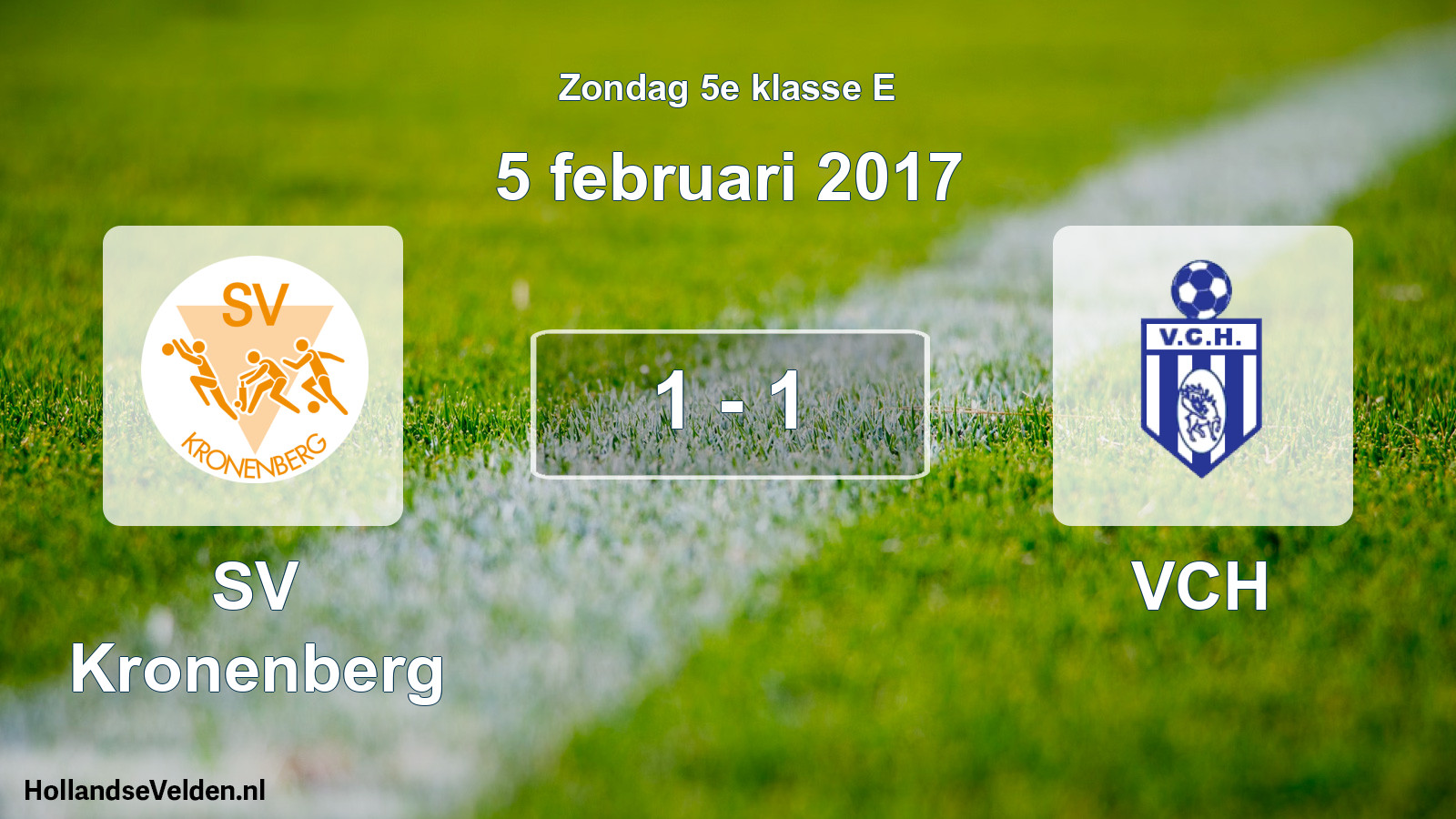 Total number of matches played: SV Kronenberg - VCH 1 - 1 (5 February 2017)