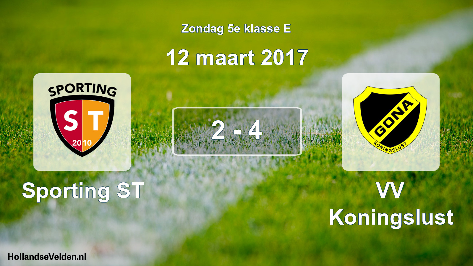 Total number of matches played: Sporting ST - VV Koningslust 2 - 4 (12 March 2017)