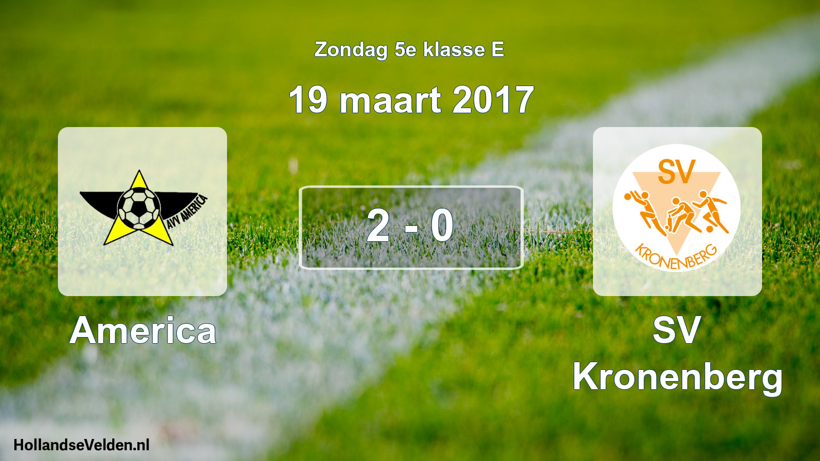 Total number of matches played: America - SV Kronenberg 2 - 0 (19 March 2017)
