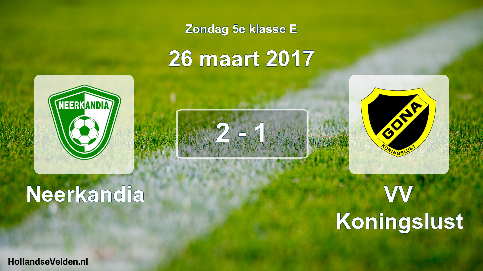 Total number of matches played: Neerkandia - VV Koningslust 2 - 1 (26 March 2017)