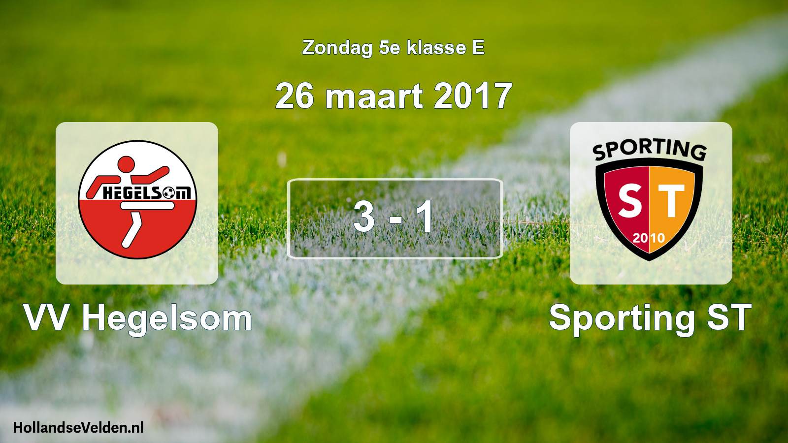 Total number of matches played: VV Hegelsom - Sporting ST 3 - 1 (26 March 2017)