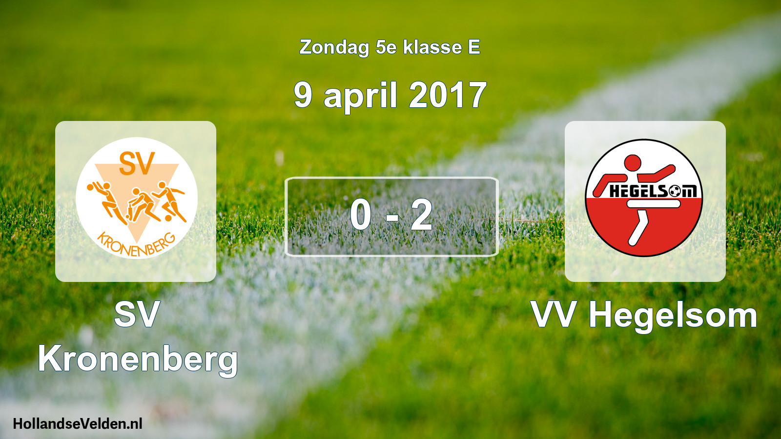 Total number of matches played: SV Kronenberg - VV Hegelsom 0 - 2 (9 April 2017)
