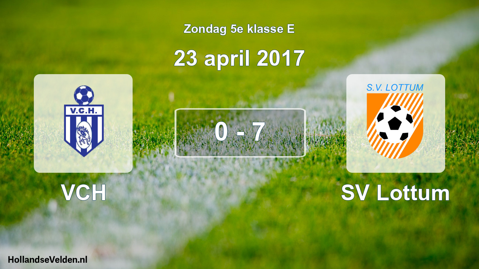 Total number of matches played: VCH - SV Lottum 0 - 7 (23 April 2017)