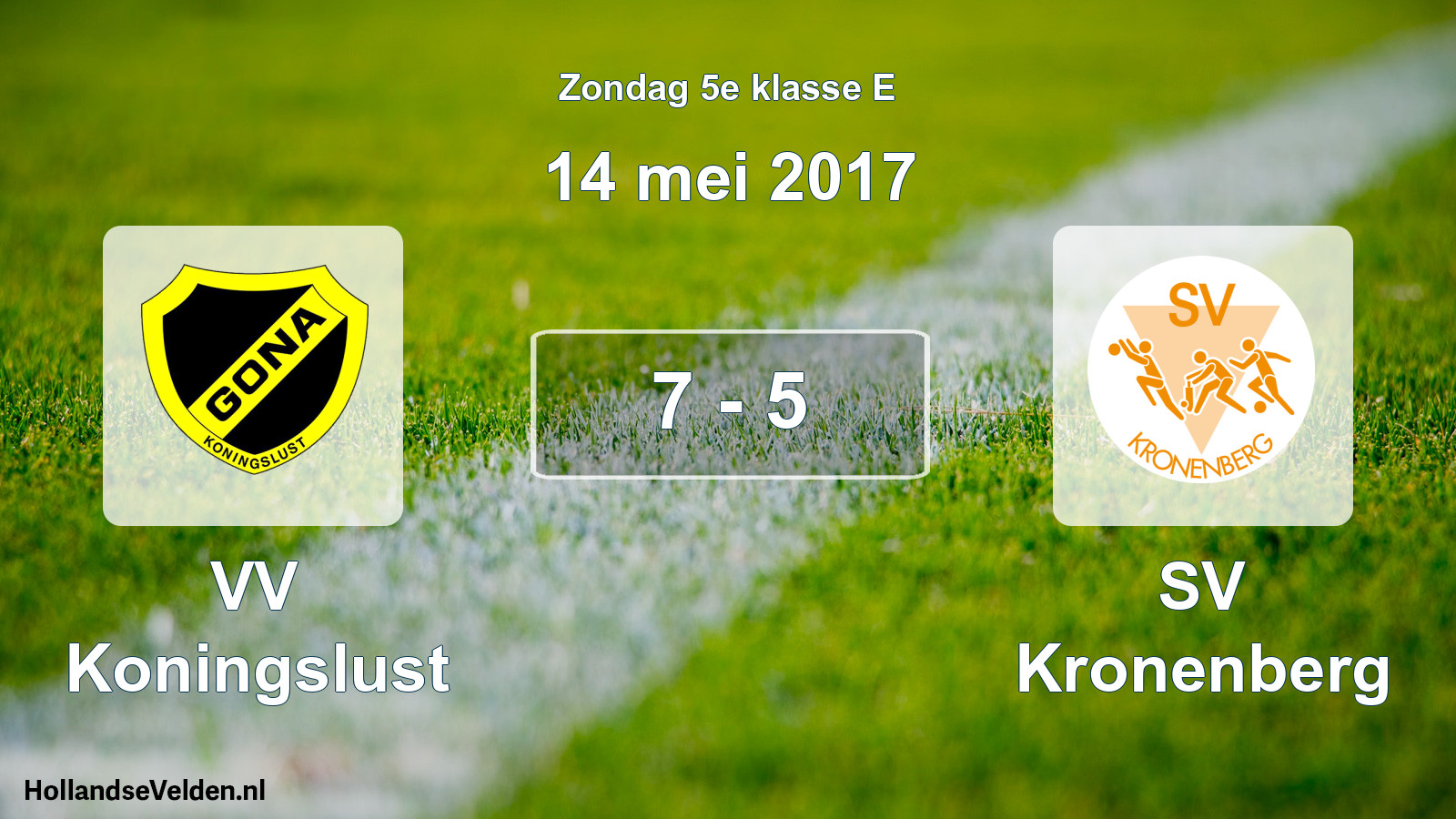 Total number of matches played: VV Koningslust - SV Kronenberg 7 - 5 (14 May 2017)