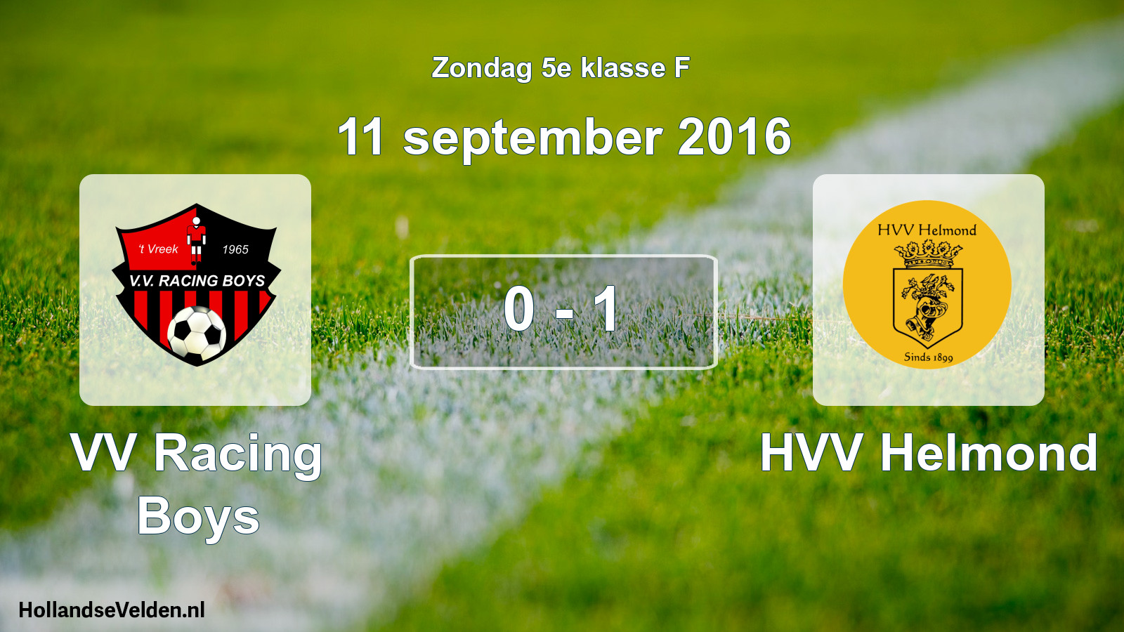 Total number of matches played: VV Racing Boys - HVV Helmond 0 - 1 (11 September 2016)