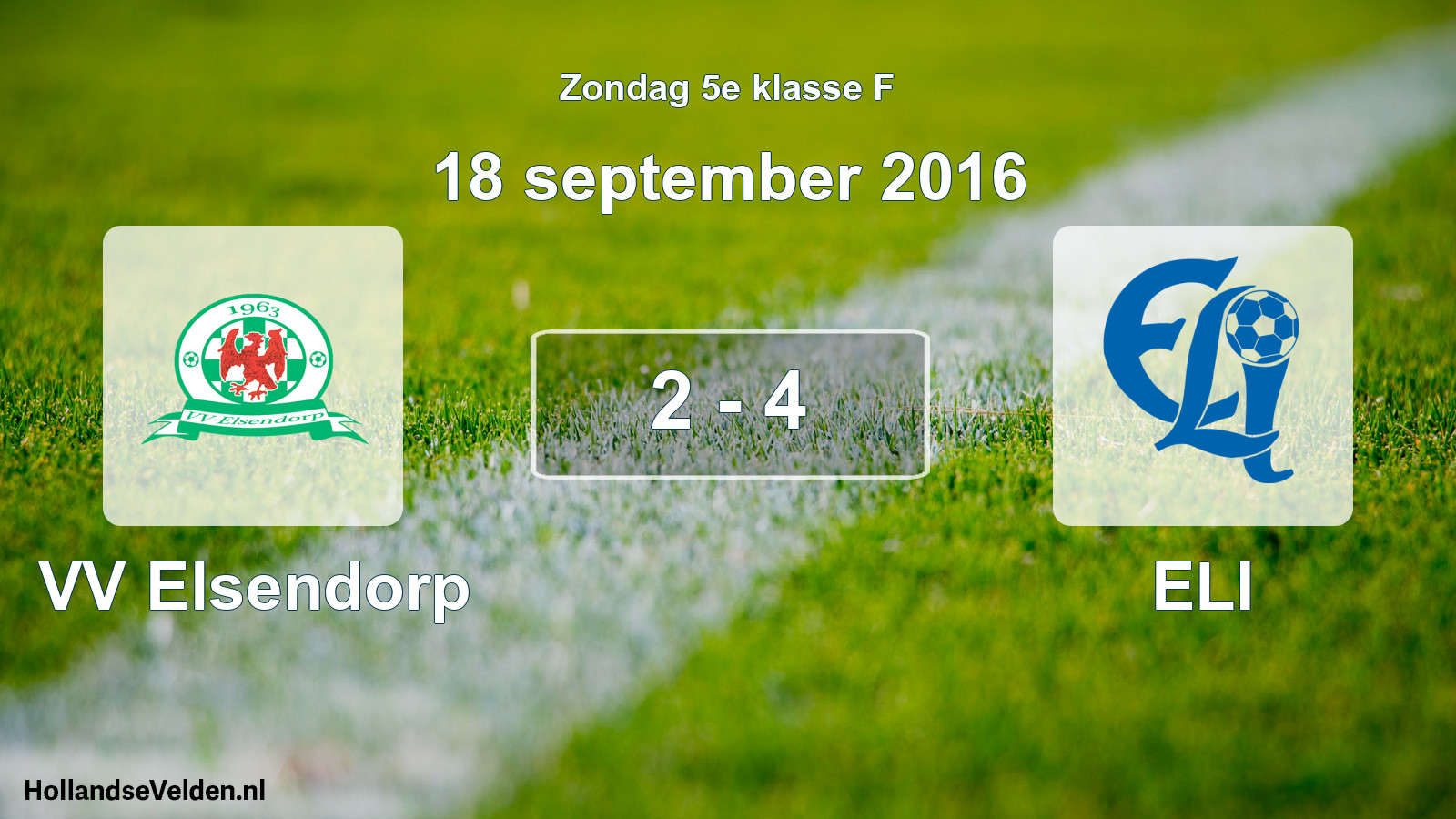 Total number of matches played: VV Elsendorp - ELI 2 - 4 (18 September 2016)