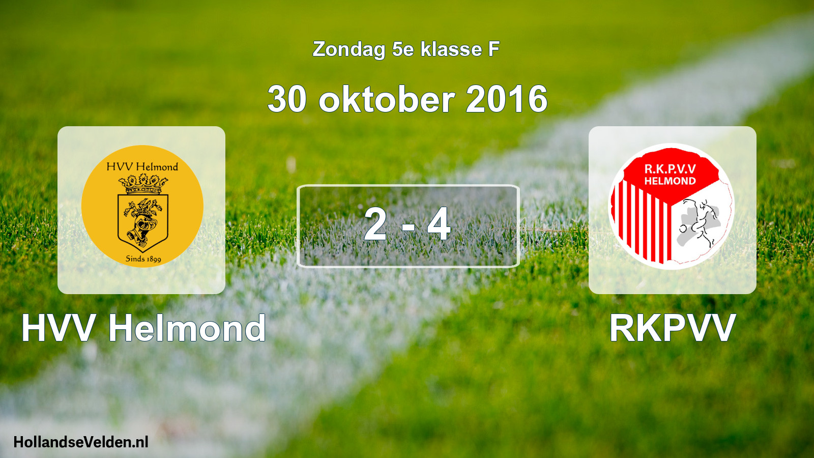 Total number of matches played: HVV Helmond - RKPVV 2 - 4 (30 October 2016)