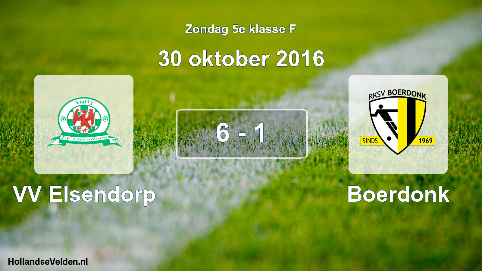 Total number of matches played: VV Elsendorp - Boerdonk 6 - 1 (30 October 2016)