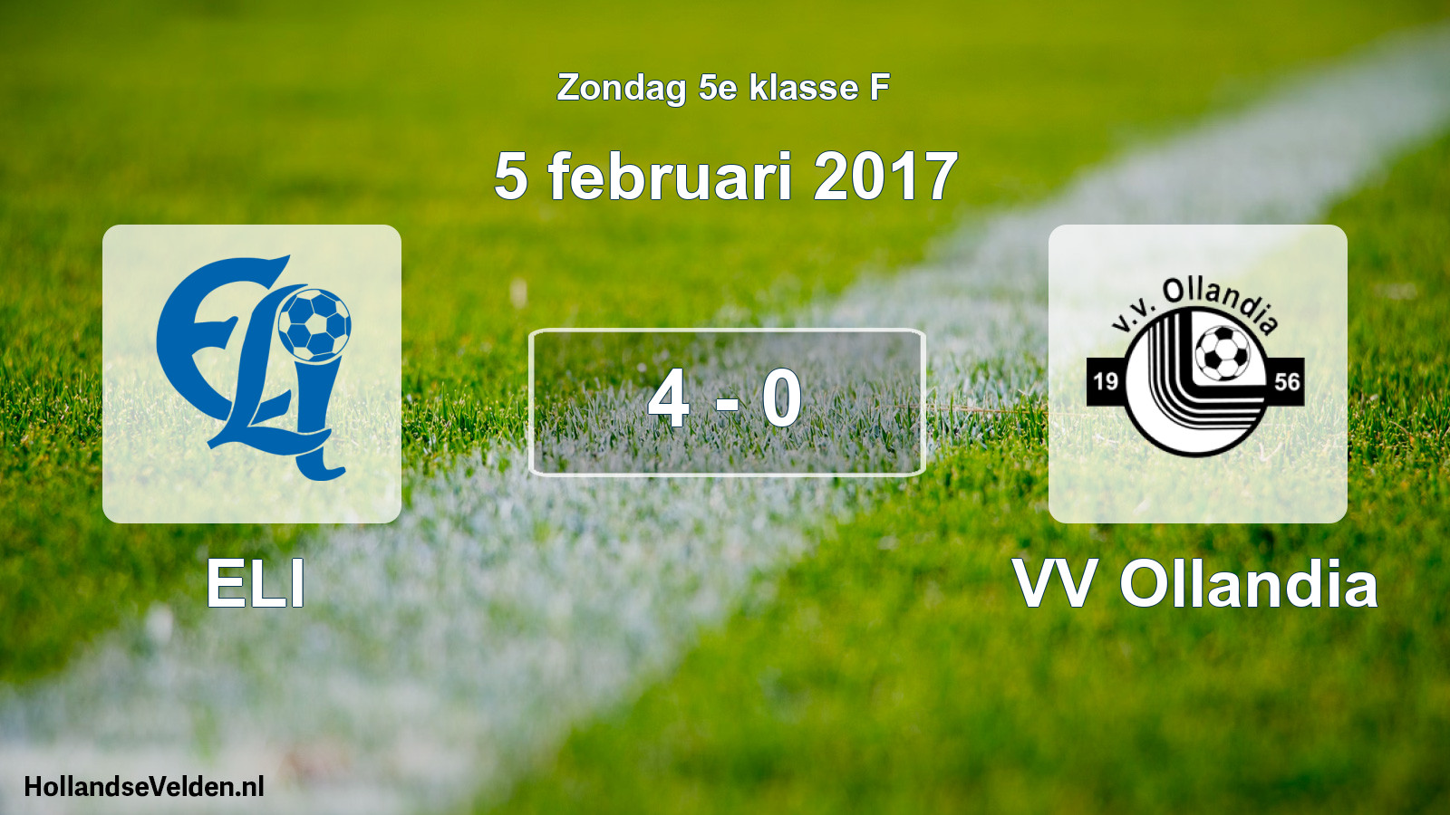 Total number of matches played: ELI - VV Ollandia 4 - 0 (5 February 2017)