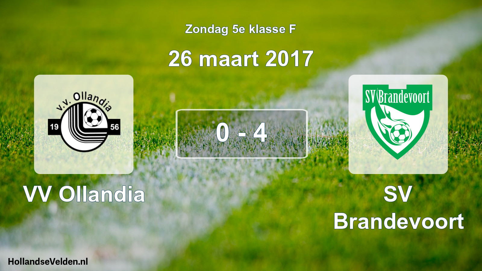 Total number of matches played: VV Ollandia - SV Brandevoort 0 - 4 (26 March 2017)