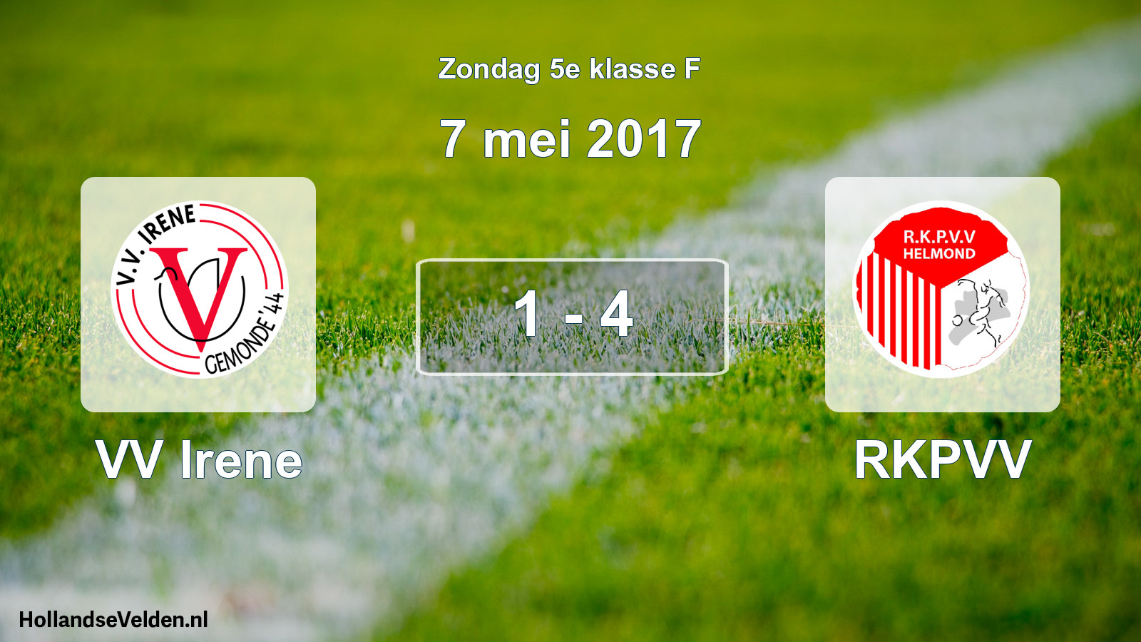 Total number of matches played: VV Irene - RKPVV 1 - 4 (7 May 2017)