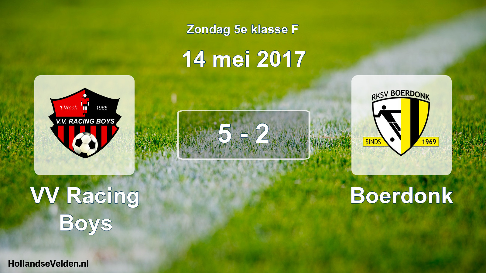 Total number of matches played: VV Racing Boys - Boerdonk 5 - 2 (14 May 2017)