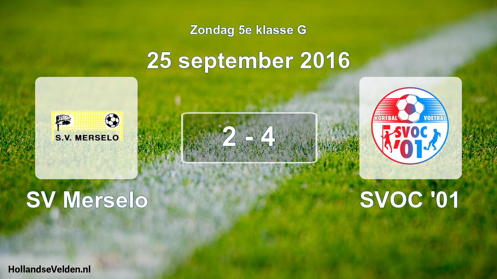 Total number of matches played: SV Merselo - SVOC '01 2 - 4 (25 September 2016)