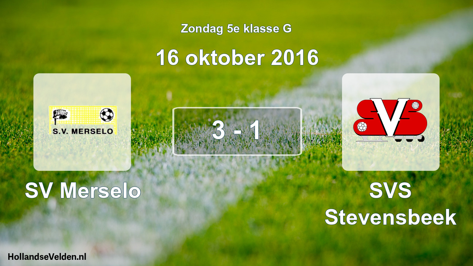 Total number of matches played: SV Merselo - SVS Stevensbeek 3 - 1 (16 October 2016)