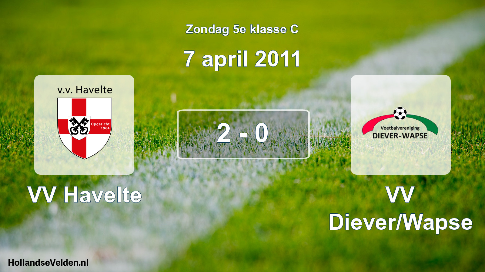 Total number of matches played: VV Havelte - VV Diever/Wapse 2 - 0 (7 April 2011)
