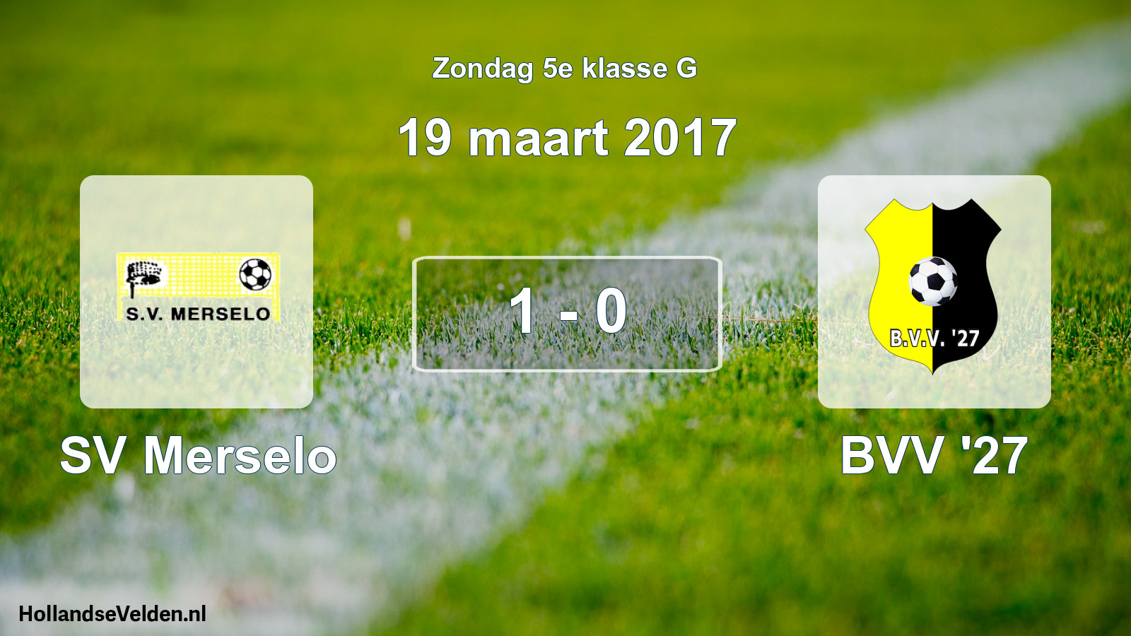 Total number of matches played: SV Merselo - BVV '27 1 - 0 (19 March 2017)