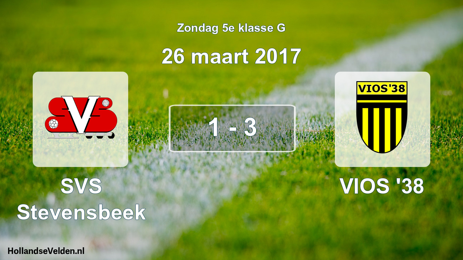 Total number of matches played: SVS Stevensbeek - VIOS '38 1 - 3 (26 March 2017)