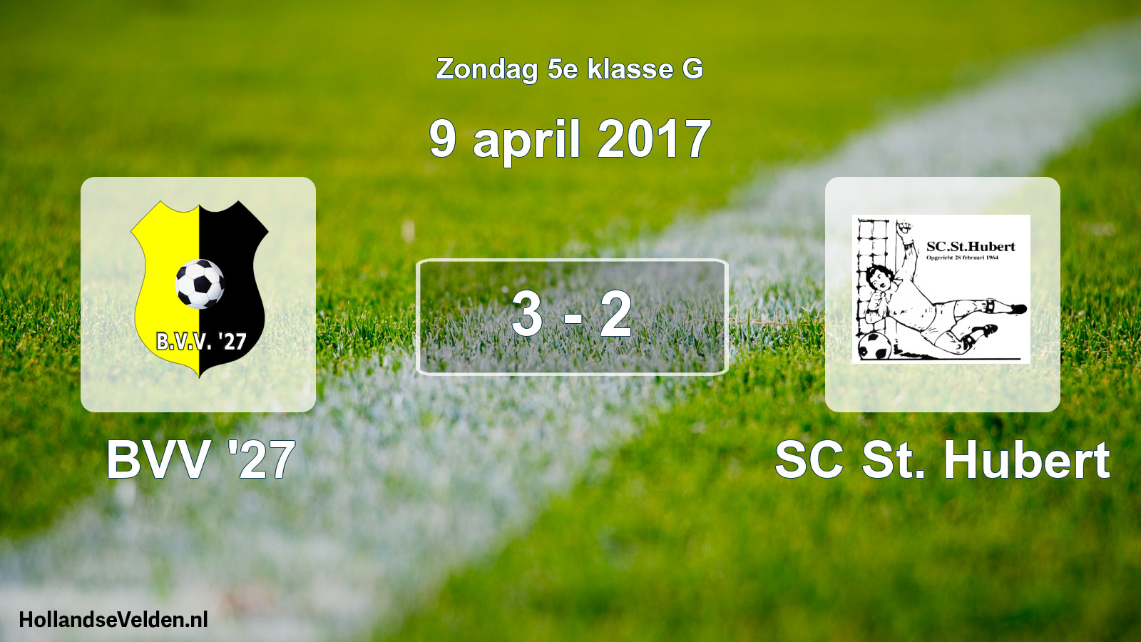 Total number of matches played: BVV '27 - SC St. Hubert 3 - 2 (9 April 2017)