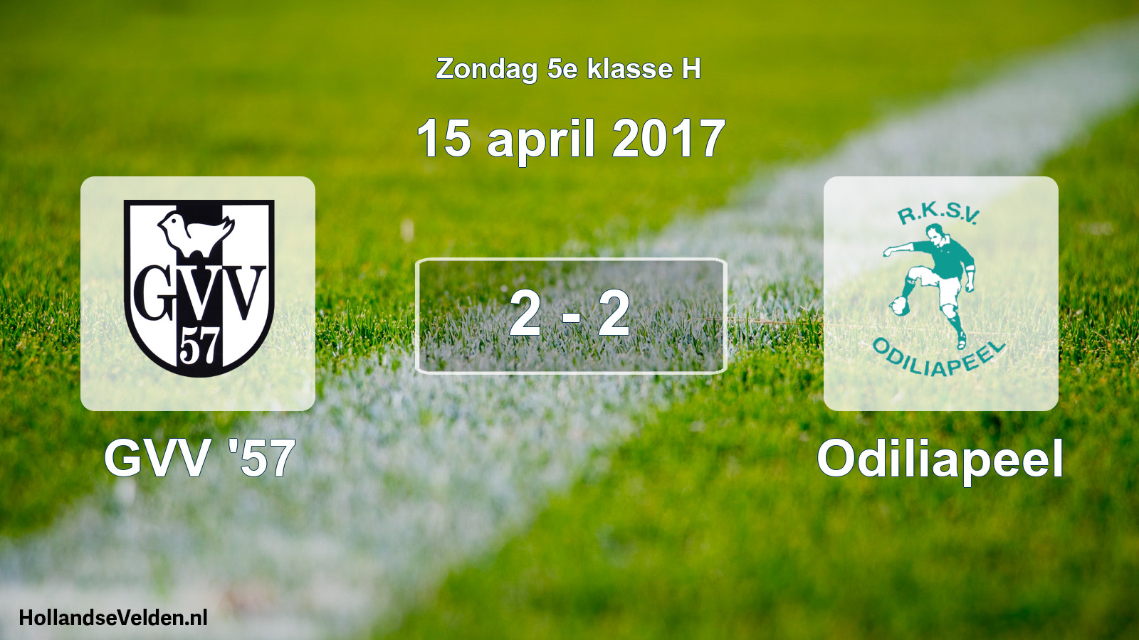 Total number of matches played: GVV '57 - Odiliapeel 2 - 2 (15 April 2017)
