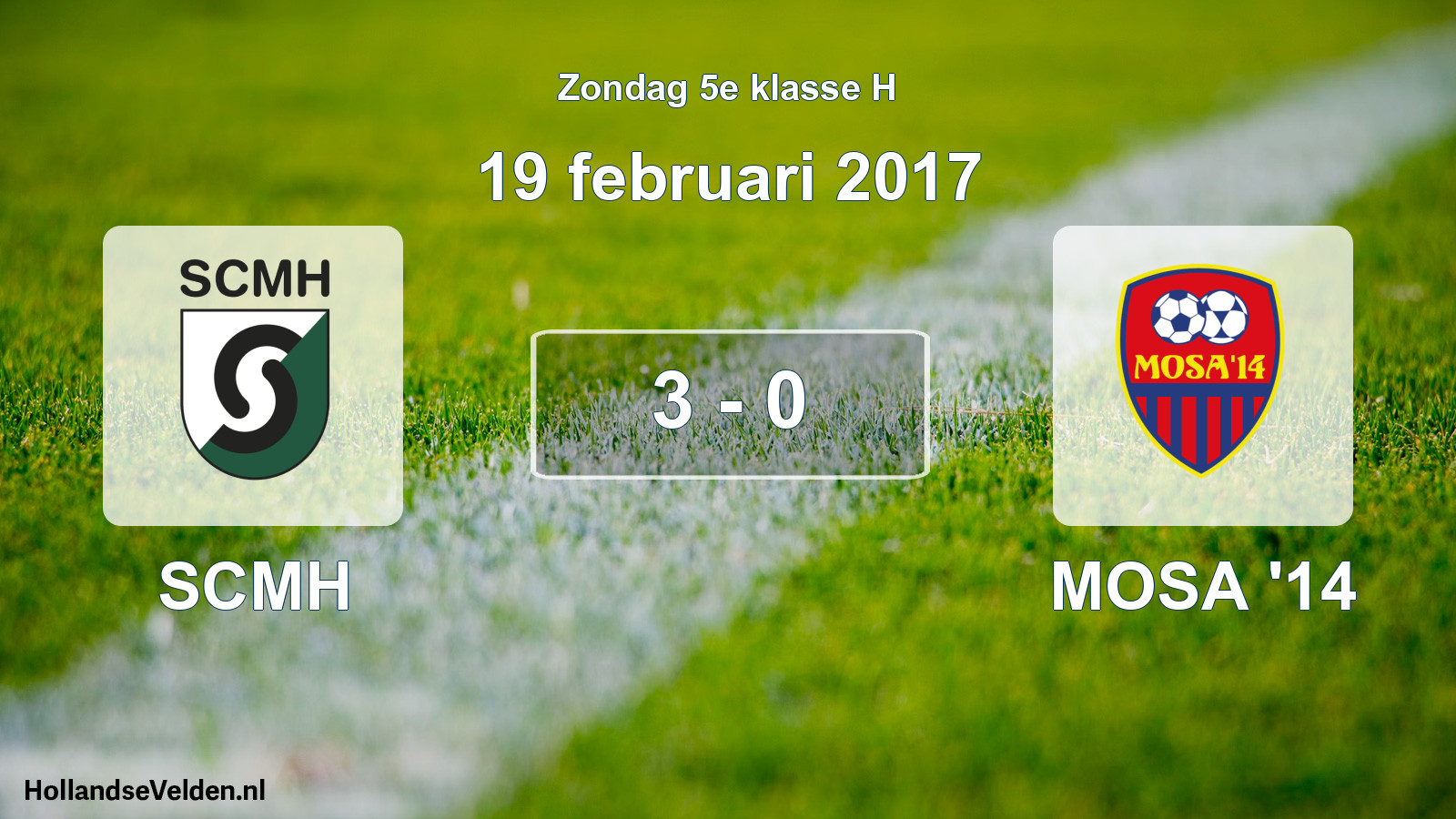 Total number of matches played: SCMH - MOSA '14 3 - 0 (19 February 2017)
