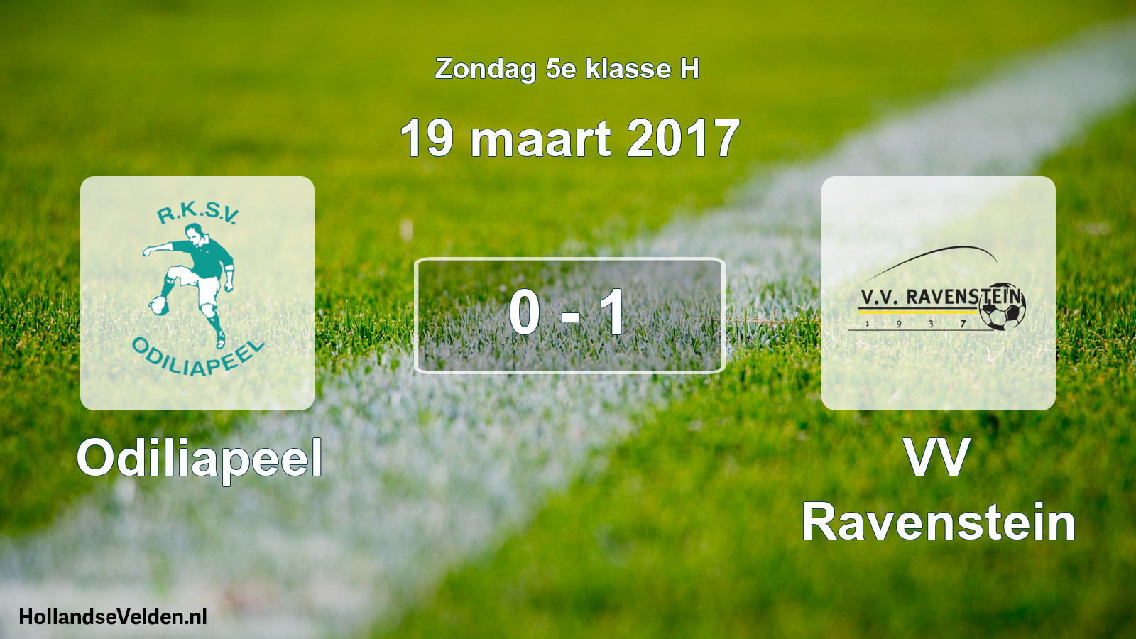 Total number of matches played: Odiliapeel - VV Ravenstein 0 - 1 (19 March 2017)