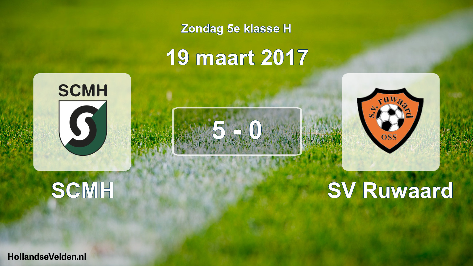 Total number of matches played: SCMH - SV Ruwaard 5 - 0 (19 March 2017)