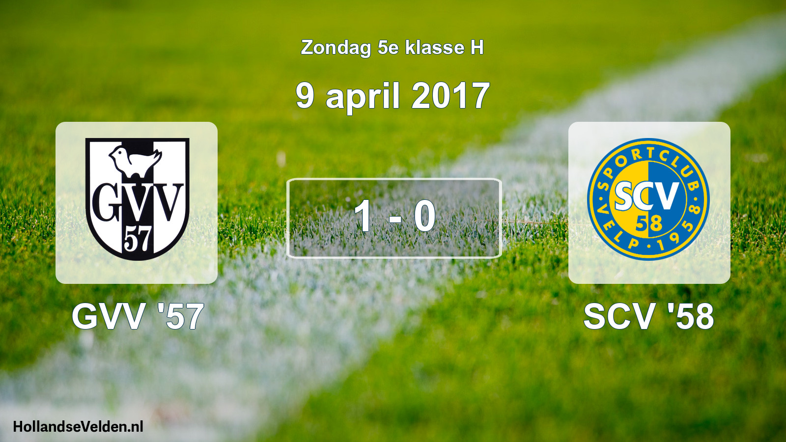 Total number of matches played: GVV '57 - SCV '58 1 - 0 (9 April 2017)