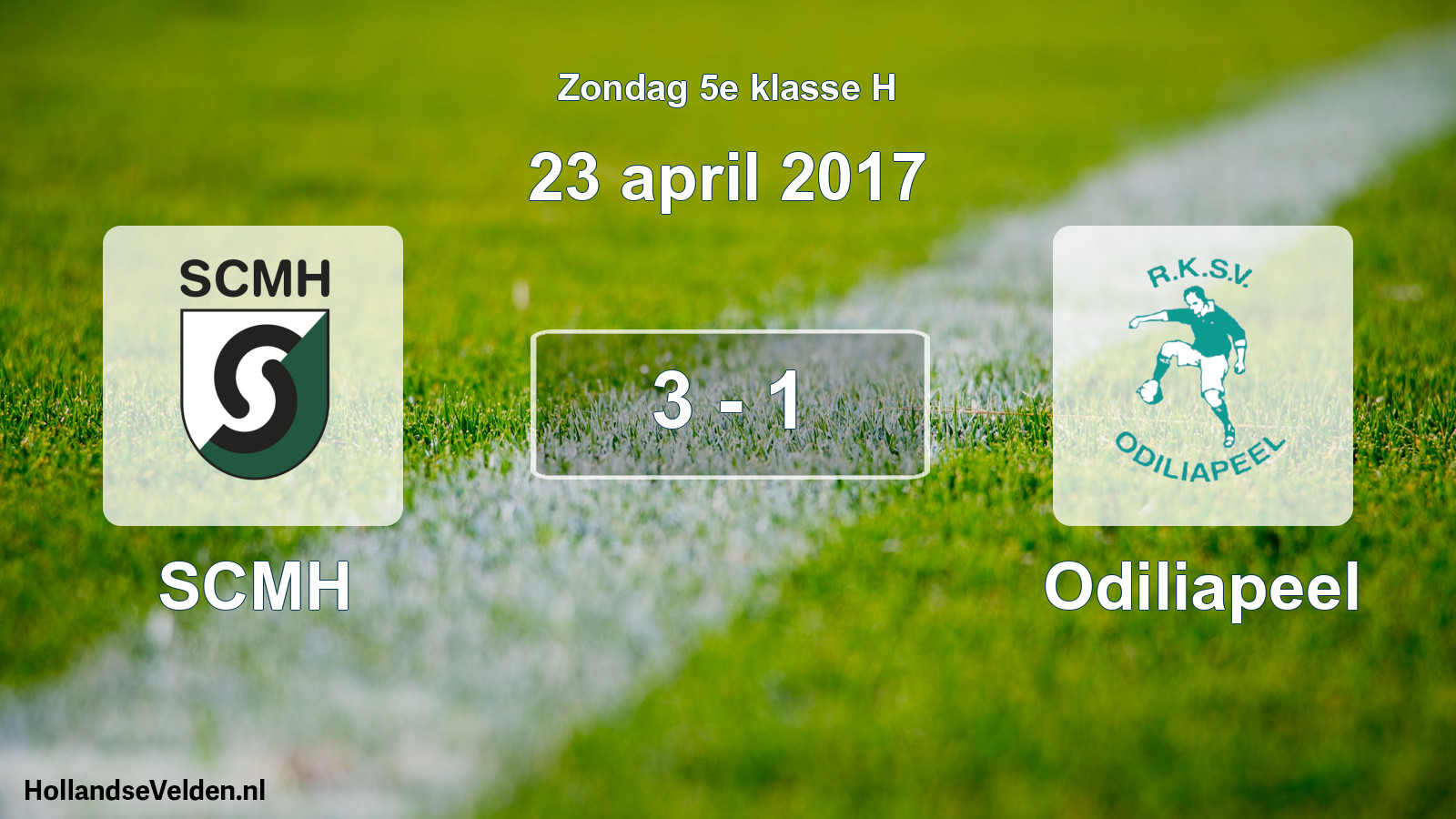 Total number of matches played: SCMH - Odiliapeel 3 - 1 (23 April 2017)
